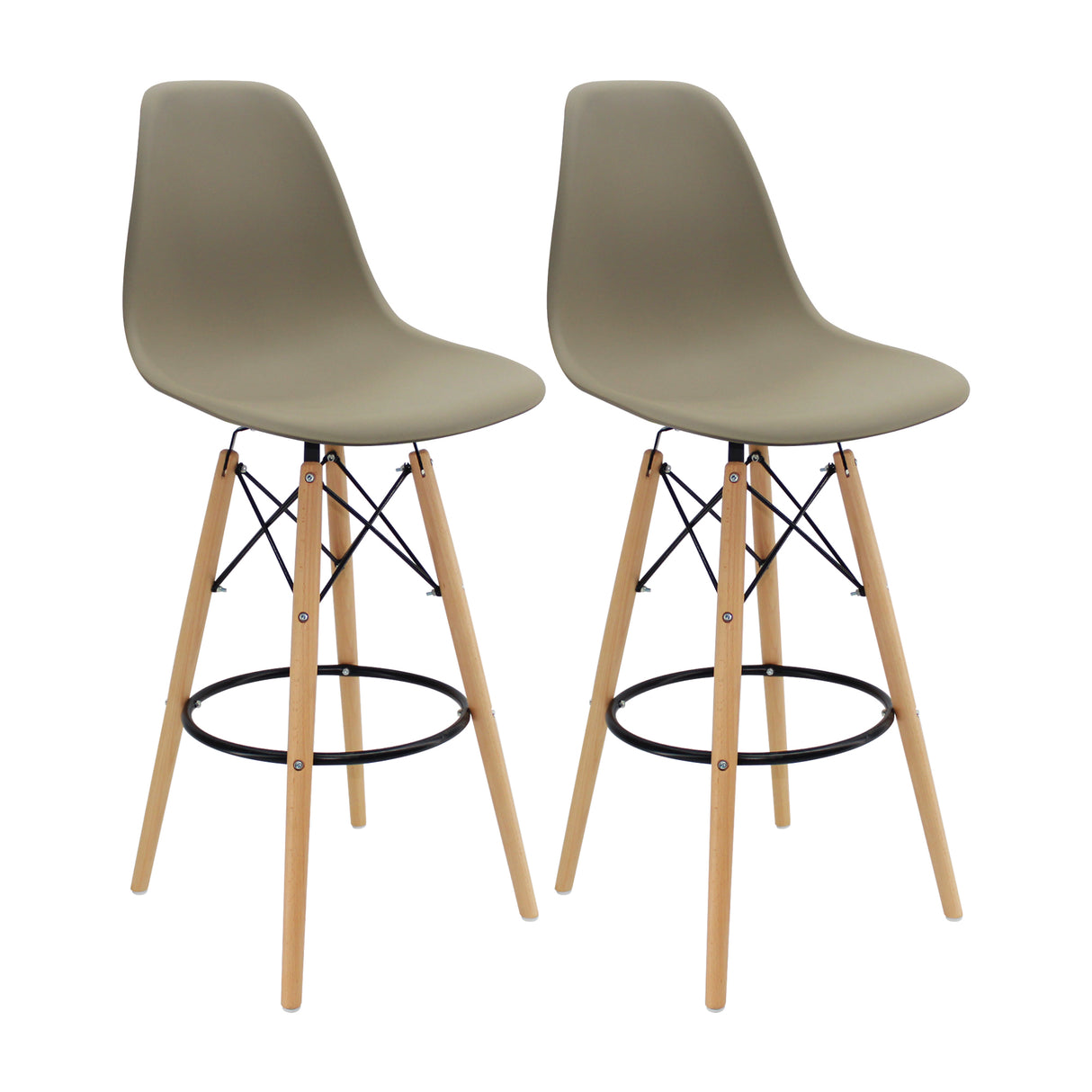 Set x 2 Sillas de Bar DKR Eames Beige Polipropileno 56x106cm - Sillas y Butacos | Bylmo