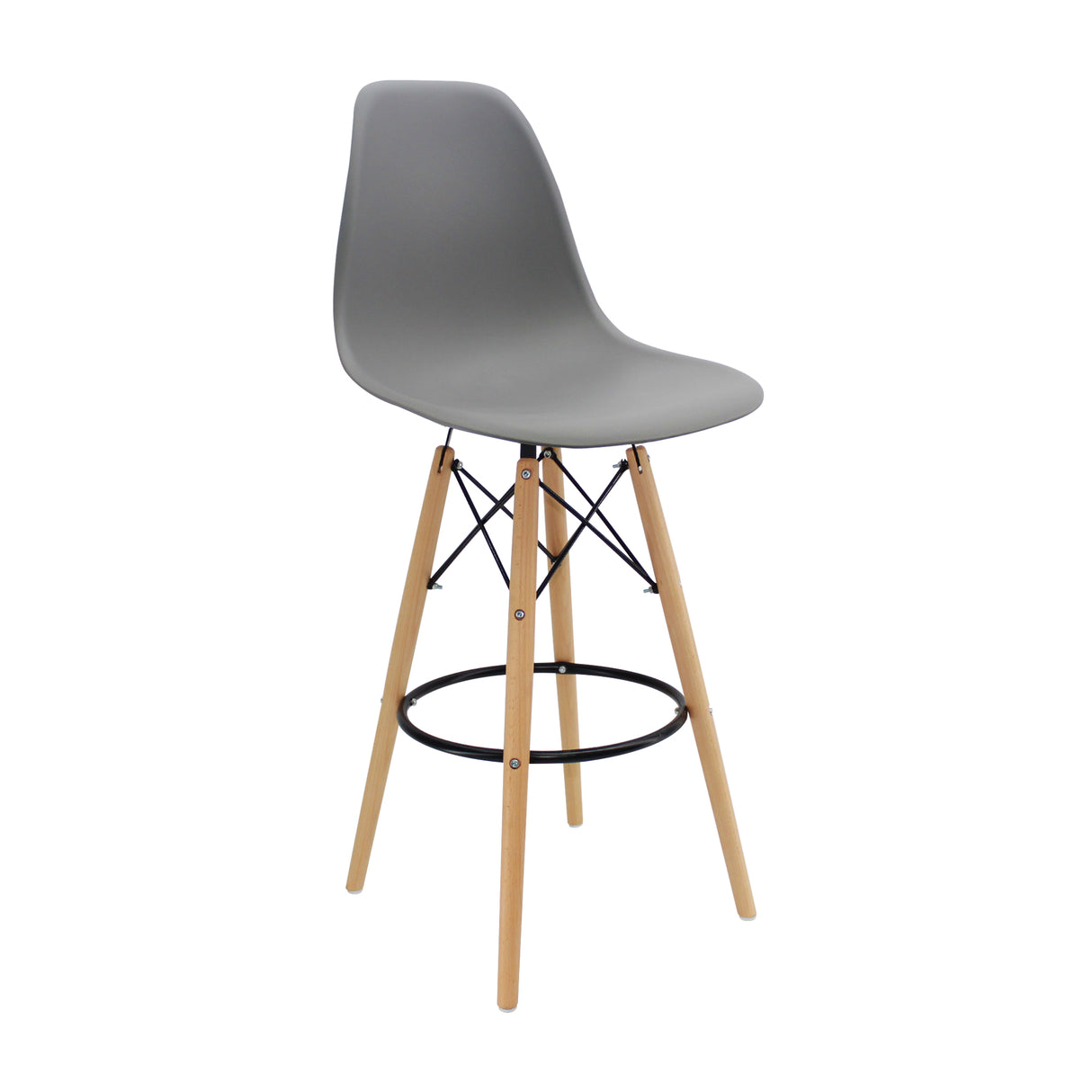 Set x 2 Sillas de Bar DKR Eames Gris Polipropileno Moderno 56 cm - Sillas y Butacos | Bylmo