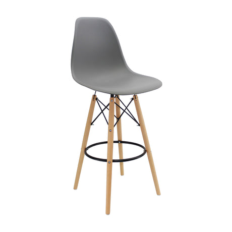 Set x 2 Sillas de Bar DKR Eames Gris Polipropileno Moderno 56 cm - Sillas y Butacos | Bylmo