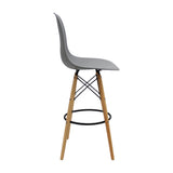 Set x 2 Sillas de Bar DKR Eames Gris Polipropileno Moderno 56 cm - Sillas y Butacos | Bylmo