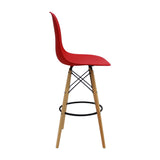 Set x 2 Sillas de Bar DKR Eames Rojas 56x106cm Modernas - Sillas y Butacos | Bylmo