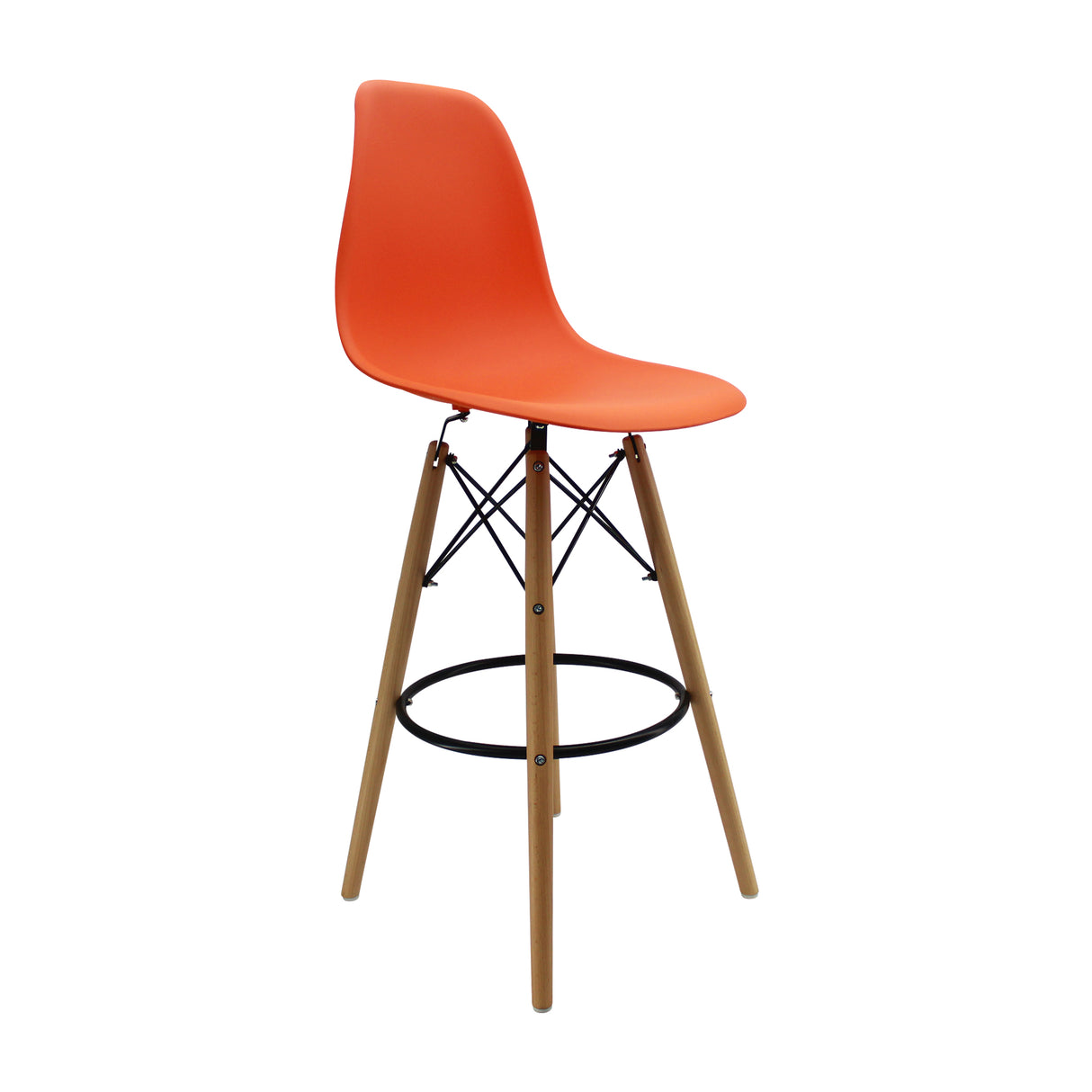 Set x 2 Sillas de Bar DKR Eames Naranja 56 cm Polipropileno - Sillas y Butacos | Bylmo