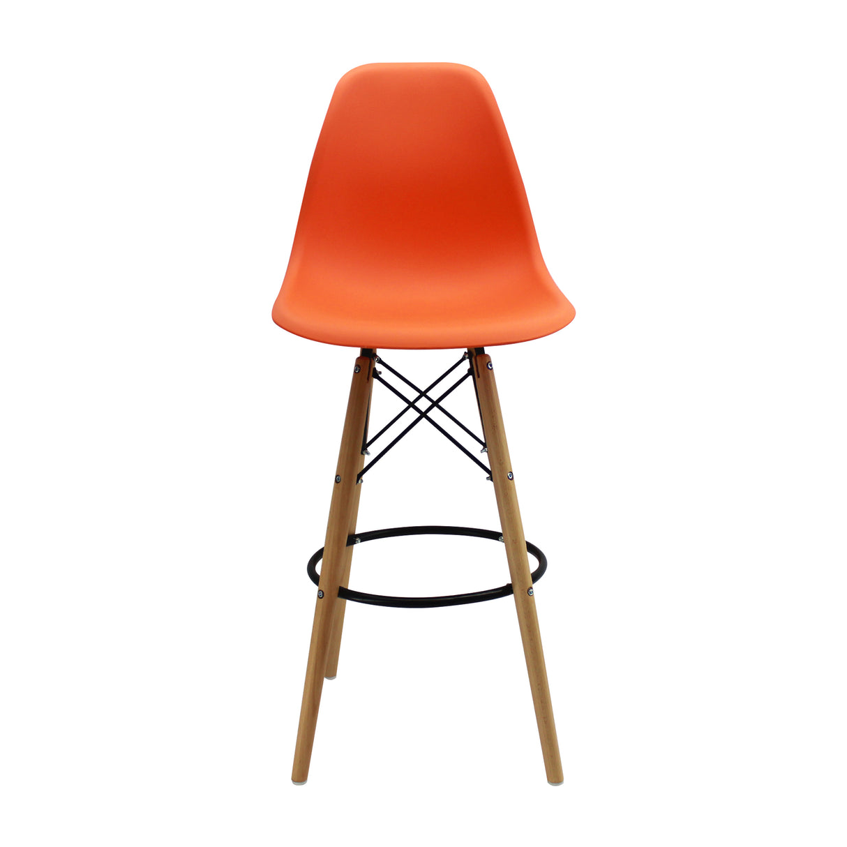Set x 2 Sillas de Bar DKR Eames Naranja 56 cm Polipropileno - Sillas y Butacos | Bylmo