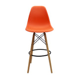 Set x 2 Sillas de Bar DKR Eames Naranja 56 cm Polipropileno - Sillas y Butacos | Bylmo