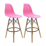 Set x 2 Sillas de Bar DKR Eames Rosado Moderna 56 cm - Sillas y Butacos | Bylmo