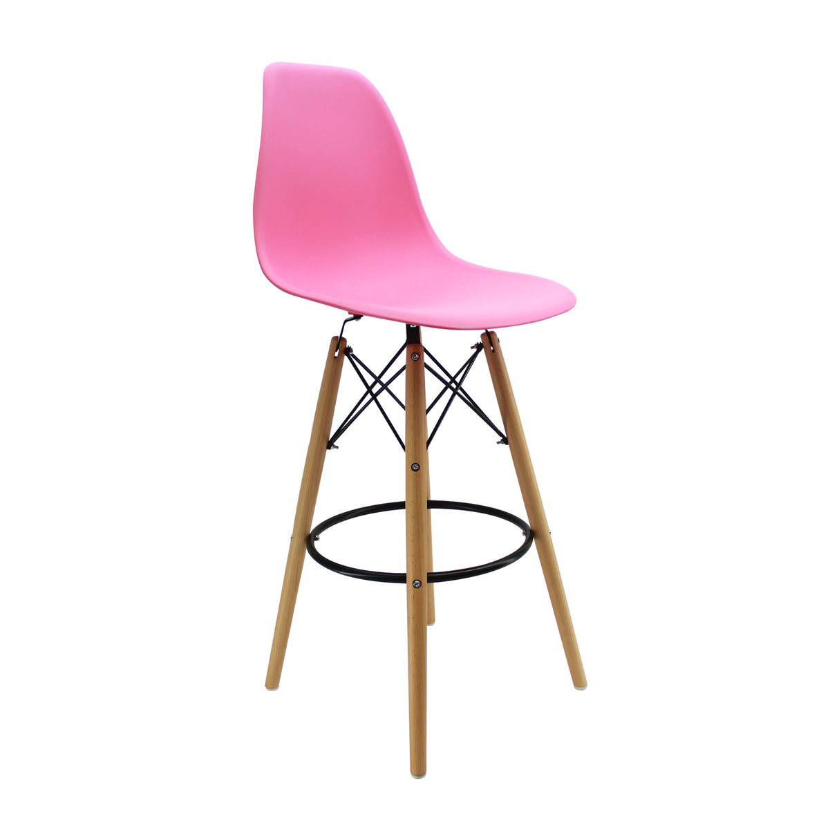 Set x 2 Sillas de Bar DKR Eames Rosado Moderna 56 cm - Sillas y Butacos | Bylmo