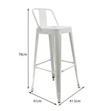 Silla Bar Titan Blanco Moderna Metal 41.5x78 cm Resistente - Sillas y Butacos | Bylmo