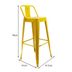 Silla Bar Titan Amarillo Metal 41.5x78cm Diseño Moderno