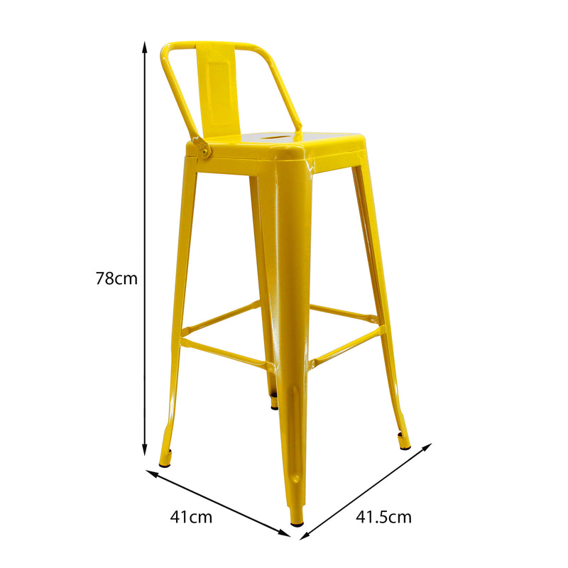 Silla Bar Titan Amarillo Metal 41.5x78cm Diseño Moderno