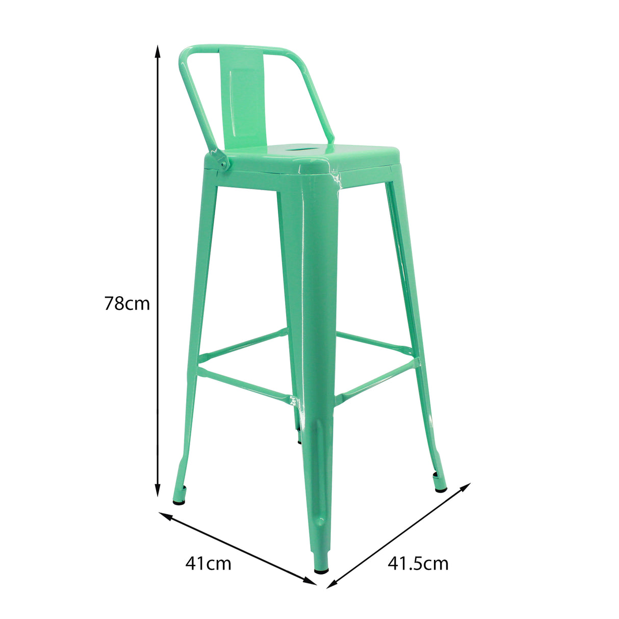 Silla Bar Titan Clásica Verde Menta 41.5x78cm Resistente - Sillas y Butacos | Bylmo