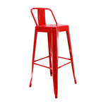 Silla Bar Titan Roja 41.5x78cm Estructura Metal