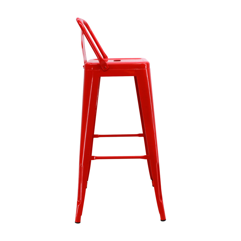 Silla Bar Titan Roja 41.5x78cm Estructura Metal