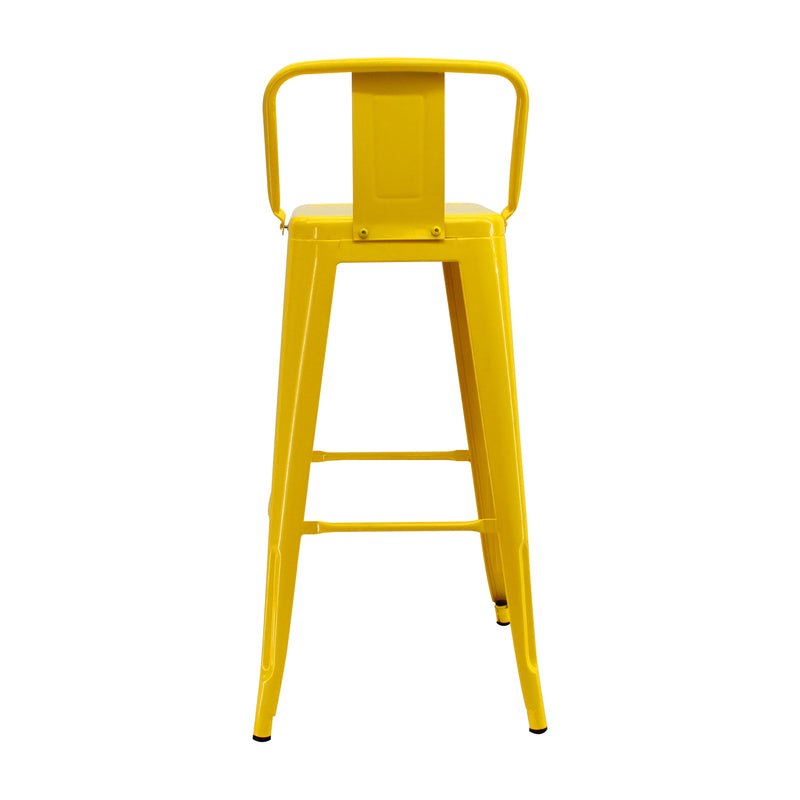 Set X 2 Sillas De Bar Titan Amarillo Moderno 41.5x78cm