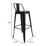 Set x 3 Sillas de Bar Titan Negro Moderno Metal 41.5x78cm - Sillas y Butacos | Bylmo