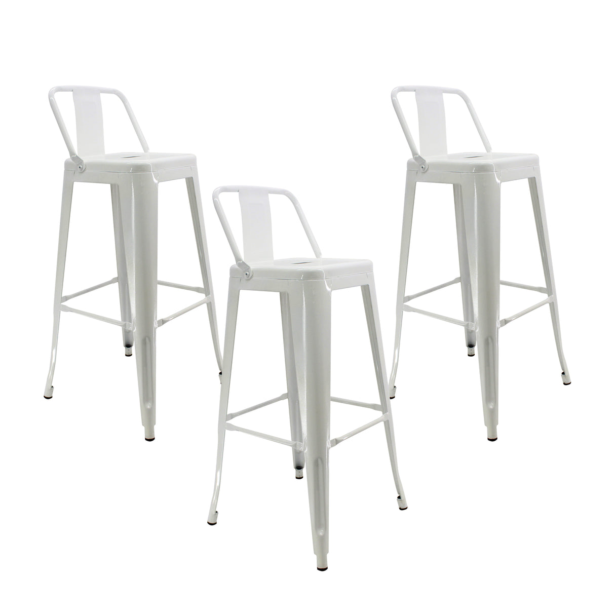 Set x 3 Sillas de Bar Titan Blanca Clásicas Resistentes 41.5 cm - Sillas y Butacos | Bylmo