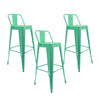 Set X 3 Sillas De Bar Titan Verde Menta Moderno Metálico 41.5 Cm