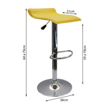 Silla Bar Wave Altura Regulable Amarillo 38x79cm Eco Cuero - Sillas y Butacos | Bylmo