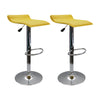 Set X 2 Sillas De Bar Wave Amarillo Altura Ajustable Moderno 38x79cm