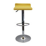 Set X 2 Sillas De Bar Wave Amarillo Altura Ajustable Moderno 38x79cm