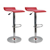 Set X 2 Sillas De Bar Wave Rojo Elegante Altura Ajustable 38x79cm