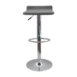 Set x 3 Sillas de Bar Wave Gris Elegante Cromado y Cuero 38x79cm - Sillas y Butacos | Bylmo