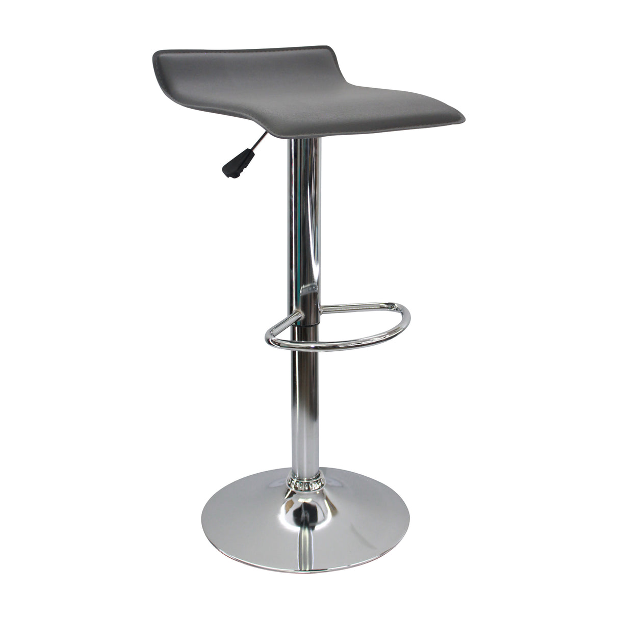 Set x 3 Sillas de Bar Wave Gris Elegante Cromado y Cuero 38x79cm - Sillas y Butacos | Bylmo