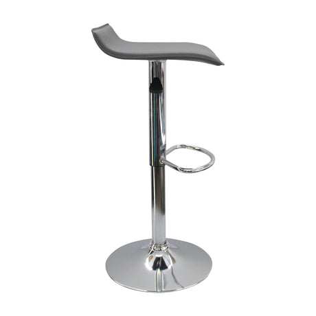 Set x 3 Sillas de Bar Wave Gris Elegante Cromado y Cuero 38x79cm - Sillas y Butacos | Bylmo