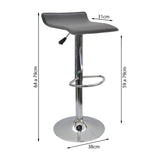 Set x 3 Sillas de Bar Wave Gris Elegante Cromado y Cuero 38x79cm - Sillas y Butacos | Bylmo