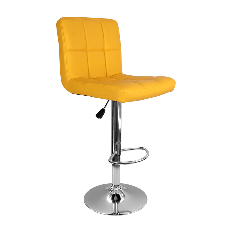 Silla Bar Confort Amarillo Altura Ajustable Giratoria Moderna