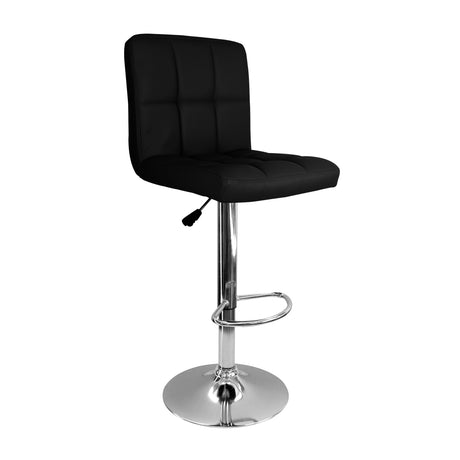 Set x 2 Sillas de Bar Confort Giratorias Alturas Ajustables Cuero Negro - SILLAS Y BUTACOS | Bylmo