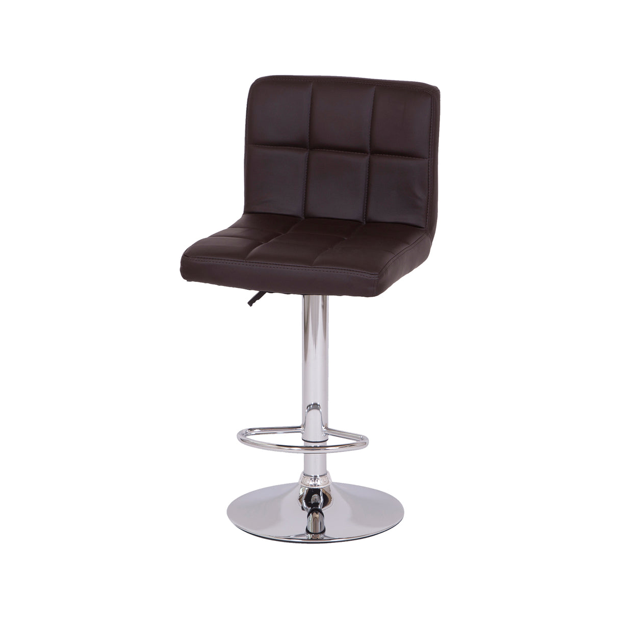 Set x 2 Sillas de Bar Confort Giratorias Altura Ajustable Cuero Ecológico Café - SILLAS Y BUTACOS | Bylmo