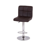Set x 2 Sillas de Bar Confort Giratorias Altura Ajustable Cuero Ecológico Café - SILLAS Y BUTACOS | Bylmo