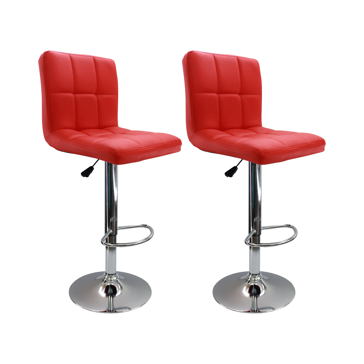 Set x 2 Sillas de Bar Confort Giratorias Ajustables en Altura Rojas - SILLAS Y BUTACOS | Bylmo