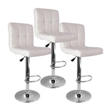 Set x 3 Sillas de Bar Confort Blancas Giratorias Cuero Ecológico Altura Ajustable - SILLAS Y BUTACOS | Bylmo