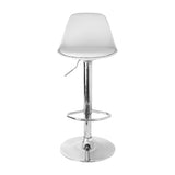 Set x 2 Sillas de Bar July Blancas Eco Cuero Cromadas Altura Ajustable - SILLAS Y BUTACOS | Bylmo