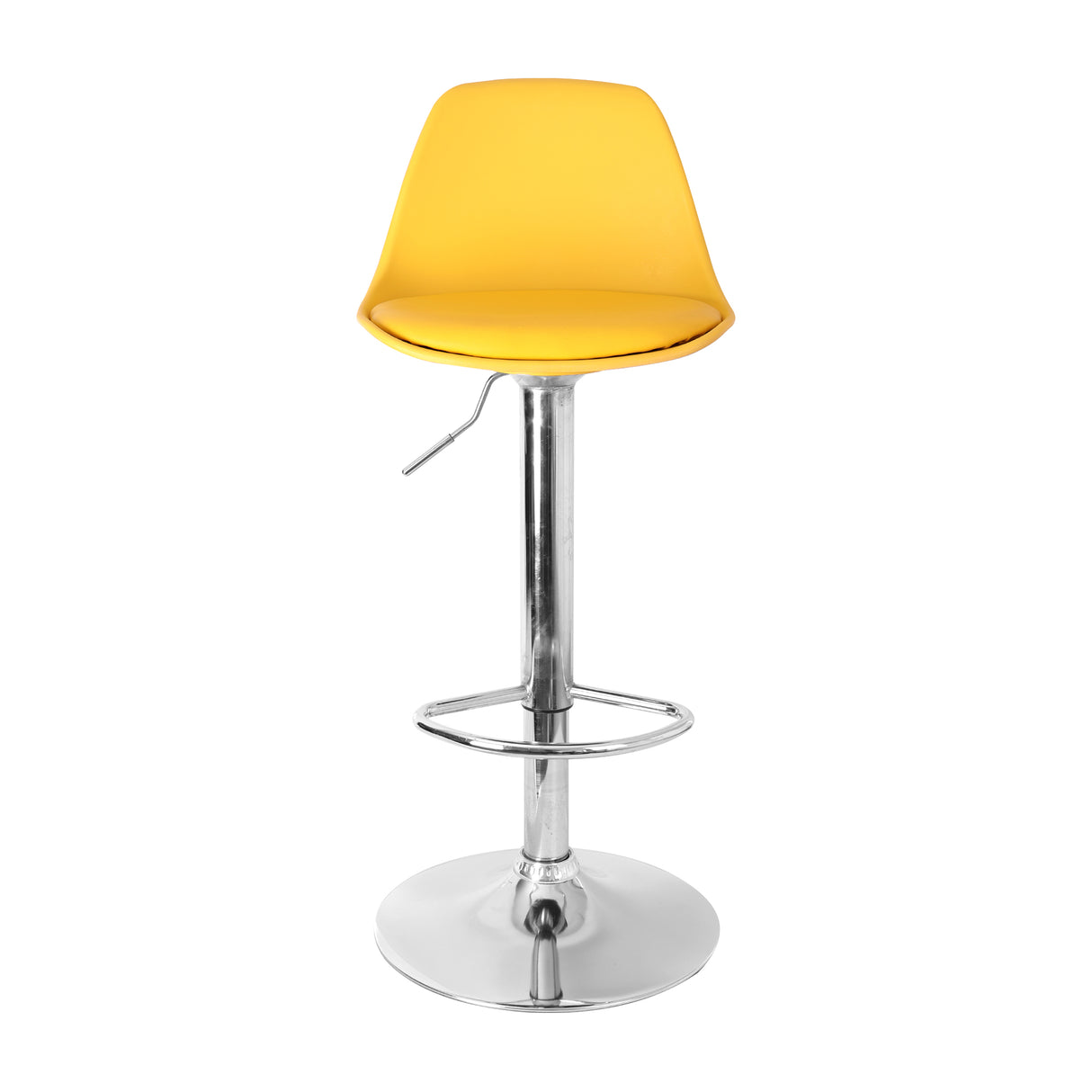Set x 3 Sillas de Bar July Amarillo Cuero Ecológico Ajustable en Altura - SILLAS Y BUTACOS | Bylmo