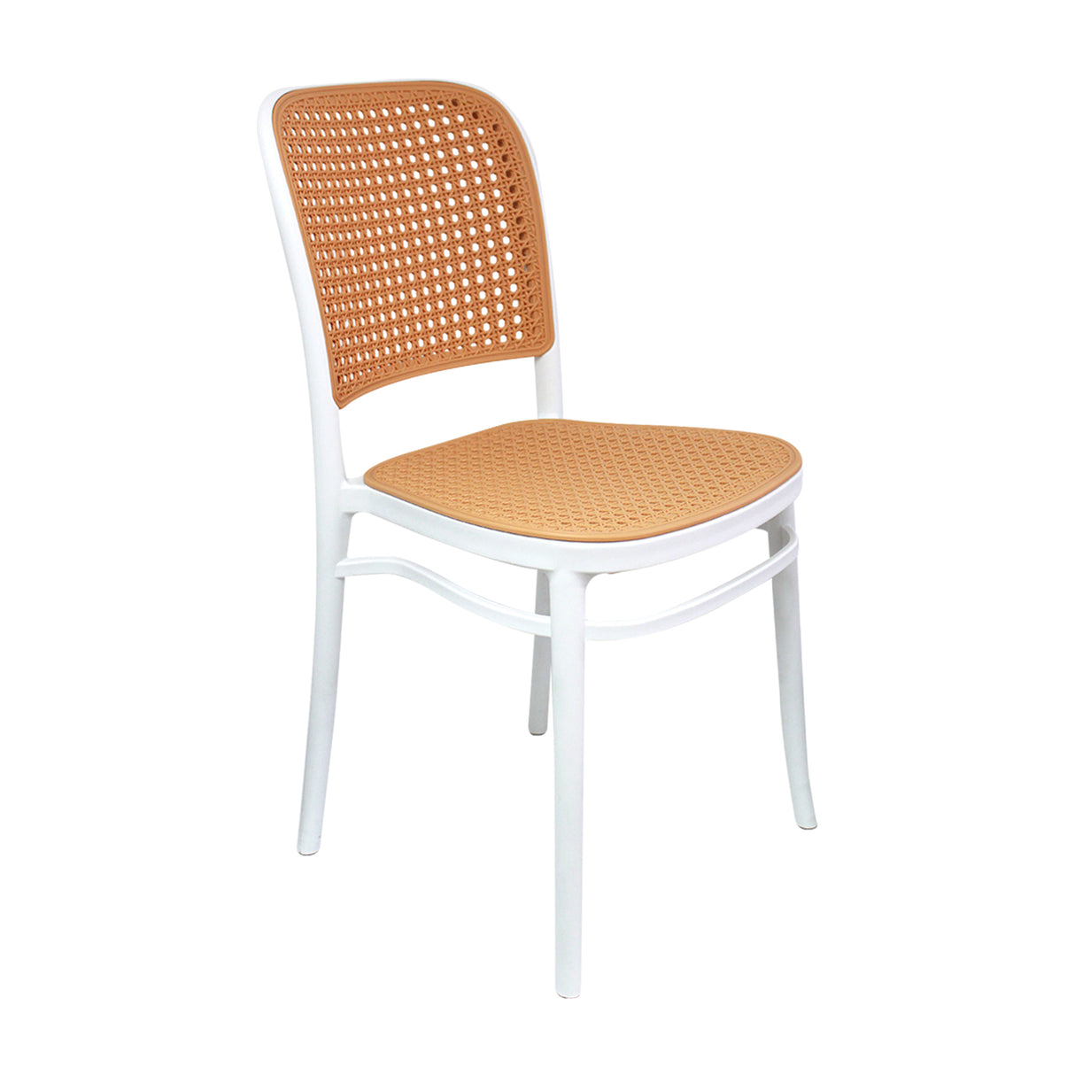 Silla de Comedor Amis Clásica Moderna Blanco y Beige Polipropileno. - SILLAS Y BUTACOS | Bylmo