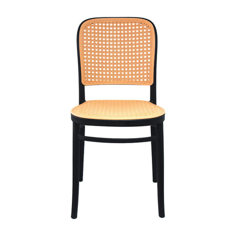 Silla de Comedor Amis Polipropileno 40x46 cm Negra y Beige Moderna - SILLAS Y BUTACOS | Bylmo