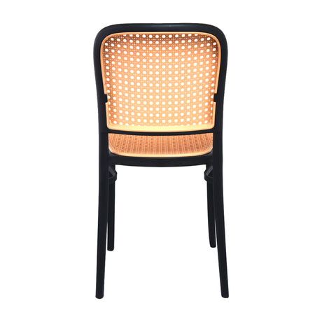 Silla de Comedor Amis Polipropileno 40x46 cm Negra y Beige Moderna - SILLAS Y BUTACOS | Bylmo