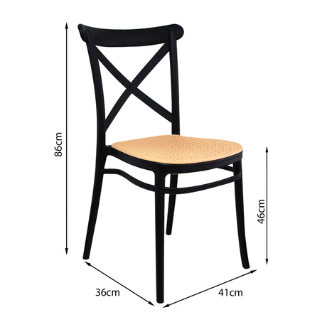 Silla de Comedor Plast Moderna Negra 41x86cm - SILLAS Y BUTACOS | Bylmo