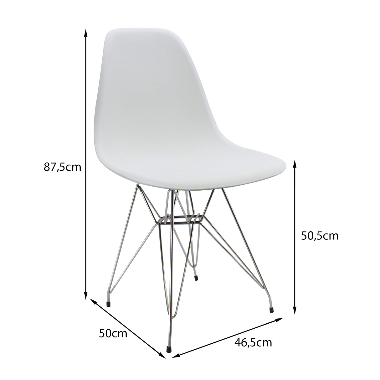 Silla de Comedor DKR Eames 62x44 cm Blanco Polipropileno - SILLAS Y BUTACOS | Bylmo
