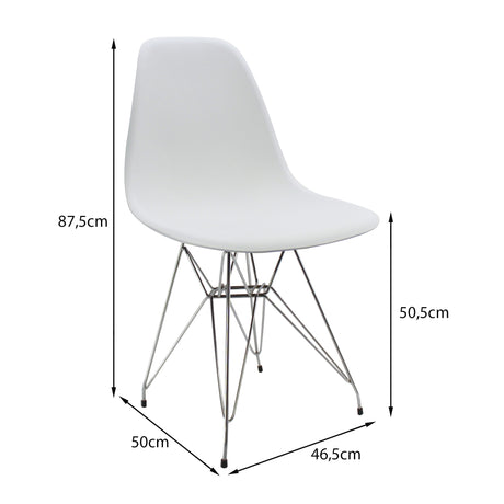 Silla de Comedor DKR Eames 62x44 cm Blanco Polipropileno - SILLAS Y BUTACOS | Bylmo