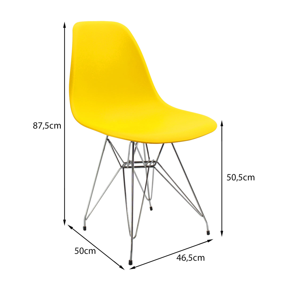 Silla de Comedor DKR Eames Amarilla 62x44 cm Polipropileno - SILLAS Y BUTACOS | Bylmo