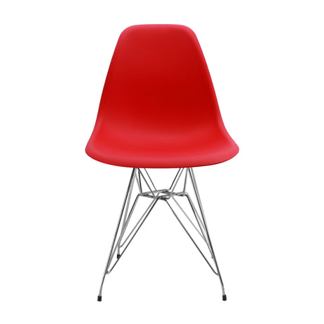 Silla de Comedor DKR Eames Roja 62x44 cm Polipropileno Diseño Moderno. - SILLAS Y BUTACOS | Bylmo