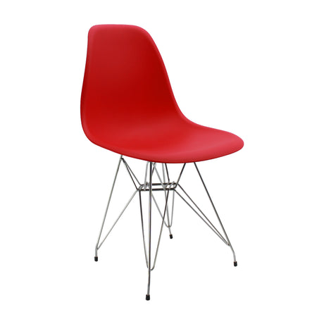 Silla de Comedor DKR Eames Roja 62x44 cm Polipropileno Diseño Moderno. - SILLAS Y BUTACOS | Bylmo
