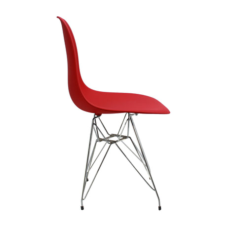 Silla de Comedor DKR Eames Roja 62x44 cm Polipropileno Diseño Moderno. - SILLAS Y BUTACOS | Bylmo