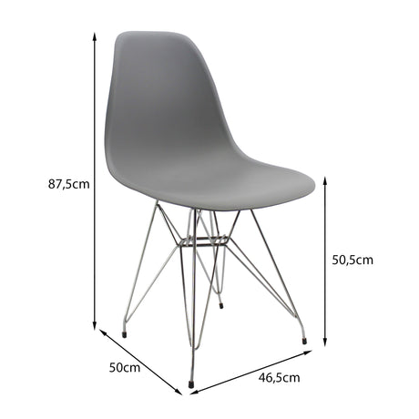 Silla de Comedor DKR Eames Gris 62x44 cm Polipropileno Diseño Moderno - SILLAS Y BUTACOS | Bylmo