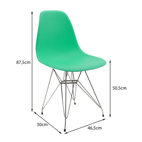 Silla de Comedor DKR Eames Verde Menta 62x44 cm Polipropileno Diseño Moderno - SILLAS Y BUTACOS | Bylmo