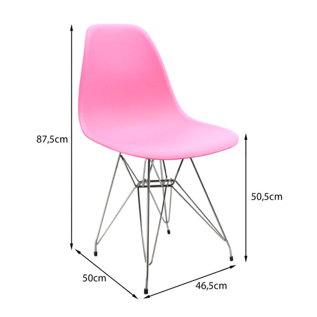 Silla de Comedor DKR Eames Rosada 62x44 cm Polipropileno Diseño Moderno - SILLAS Y BUTACOS | Bylmo