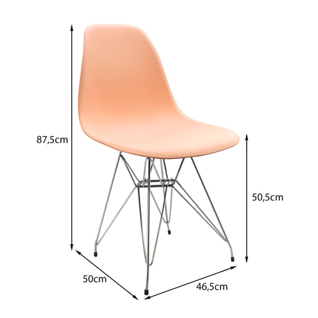 Silla de Comedor DKR Eames Salmón 62x44 cm Polipropileno Diseño Moderno - SILLAS Y BUTACOS | Bylmo